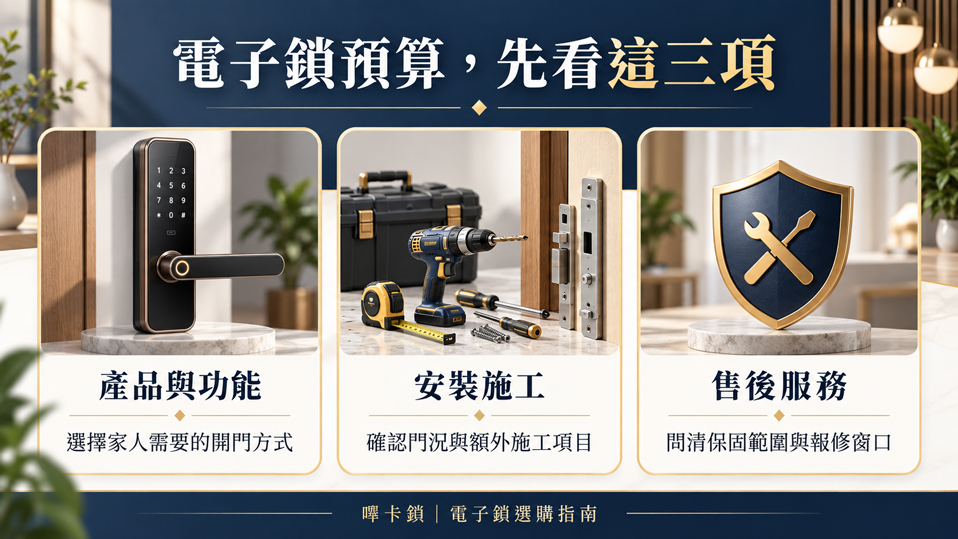 電子鎖預算先看這三項：產品與功能、安裝施工與售後服務