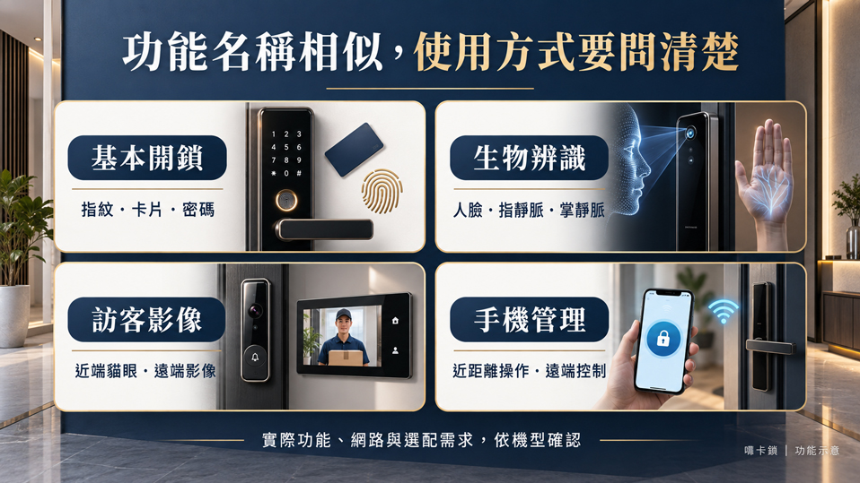 想要貓眼、APP 或遠端開門功能，哪些細節要問清楚？