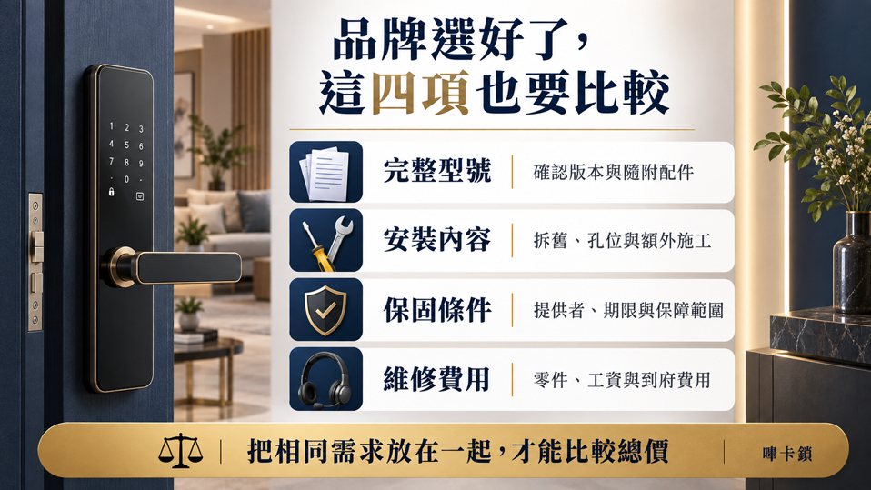 品牌選好了，還要比較哪些安裝與保固條件？型號、安裝內容、保固條件與維修費用