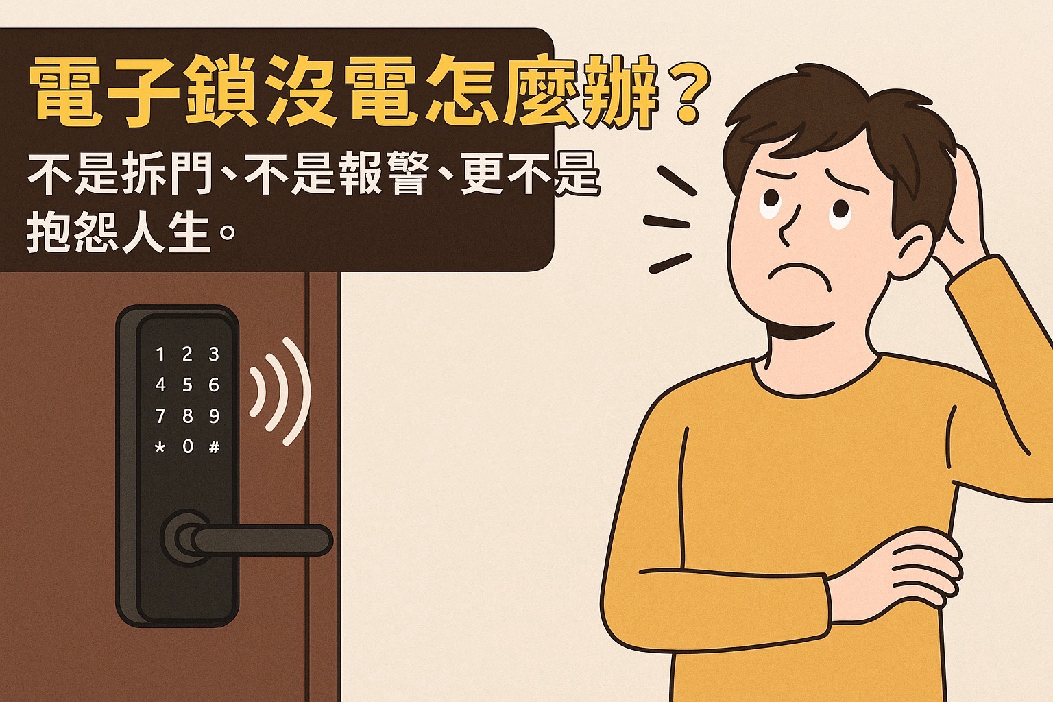 電子鎖沒電怎麼辦？低電量提醒與緊急開鎖教學